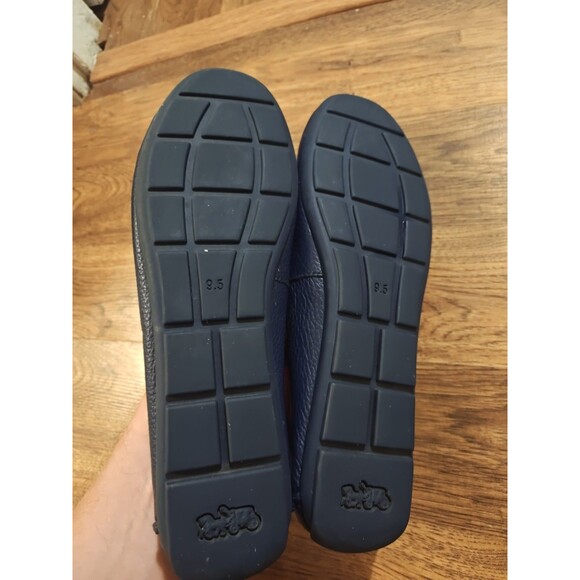 Coach Marley Driver Loafer Womens 9.5B Navy Blue Pebble Leather Slip On Classic - Picture 6 of 8